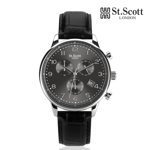 [St.Scott] 남성 가죽시계, ST5109L-SGB